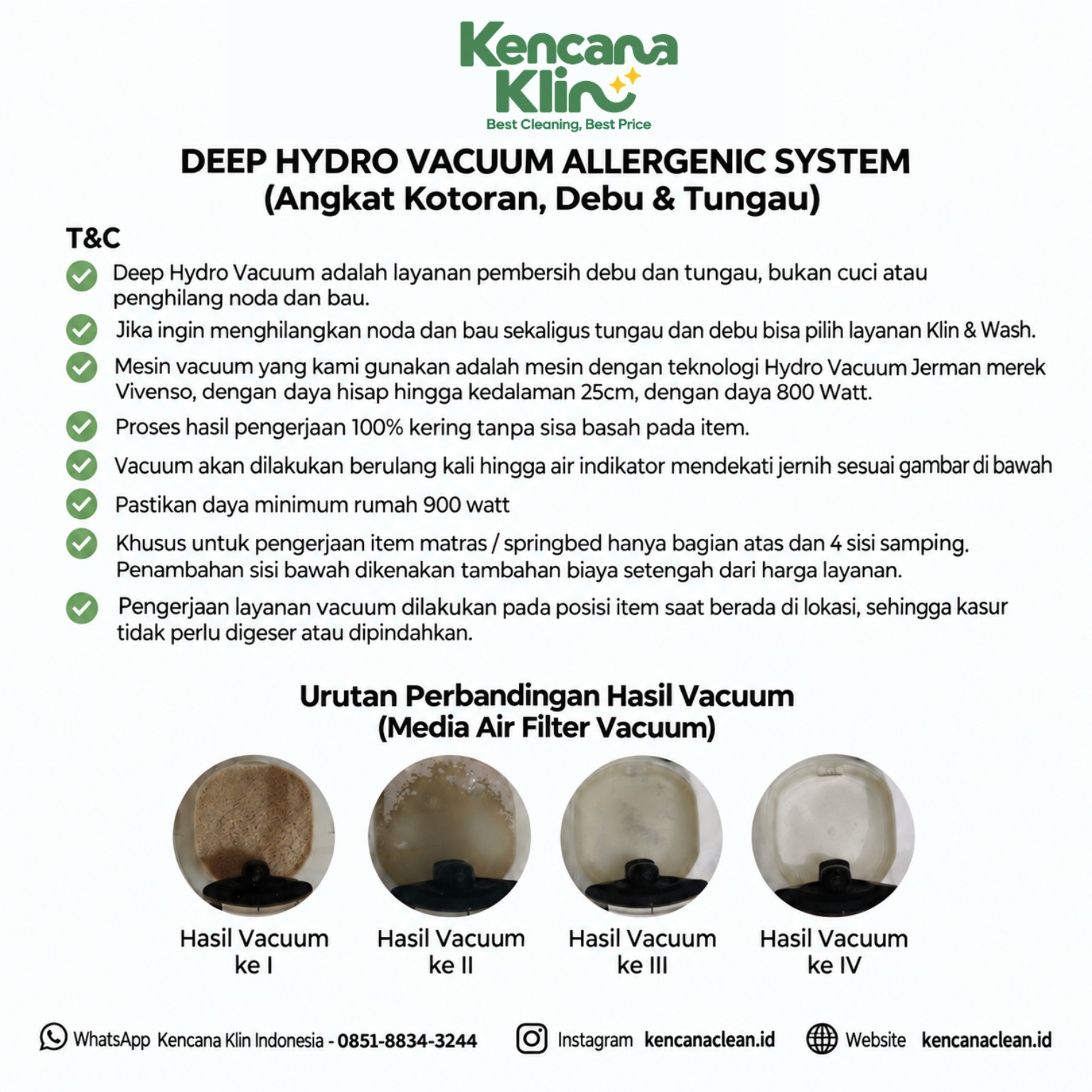 Deep Hydro Vacuum Allergenic System Kencana Klin Indonesia